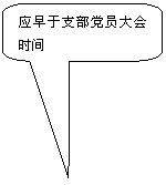 圆角矩形标注:应早于支部党员大会时间